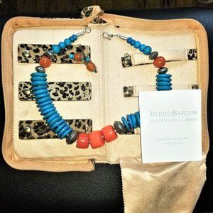 Semi-precious stone (turquoise/agate) necklace set